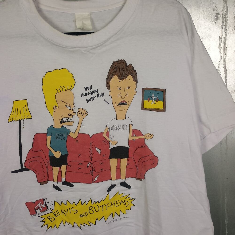 Beavis And Butthead Vintage 90s MTV Cartoon Promo Shirt Large Funny Grunge Rock